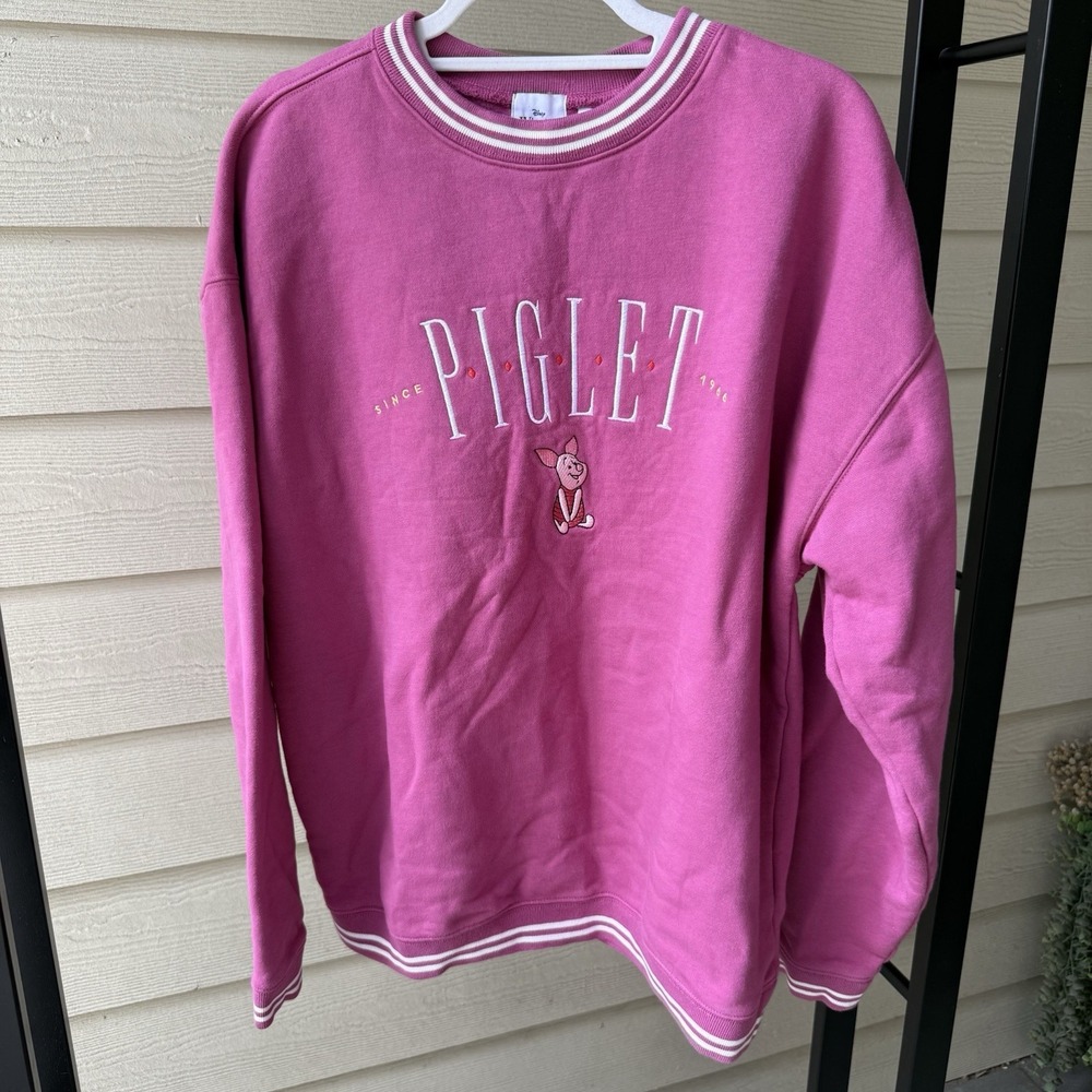 The Many‎ Adventures of Winnie the Pooh Piglet Pink Crewneck Sweatshirt Large